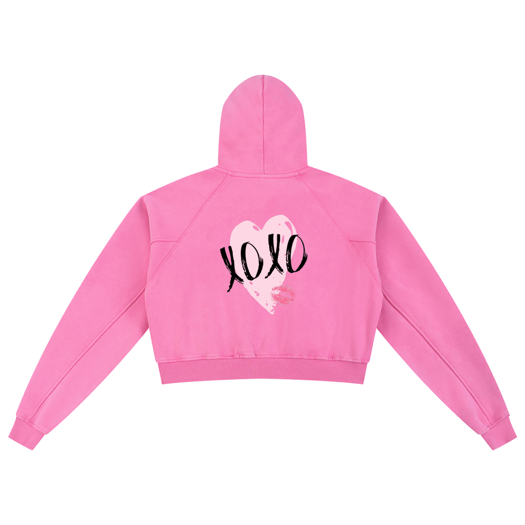 DRIPWAVE CROPPED XOXO HOODIE