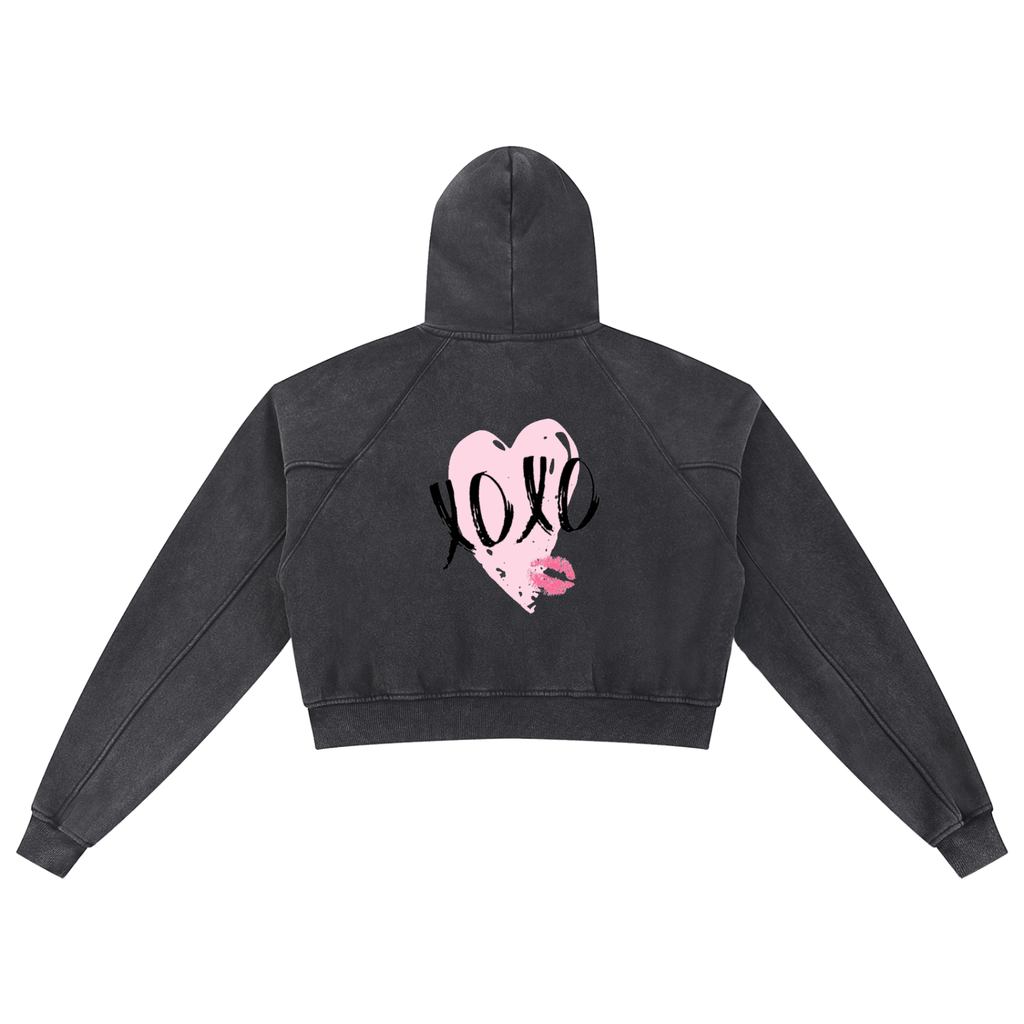 DRIPWAVE CROPPED XOXO HOODIE