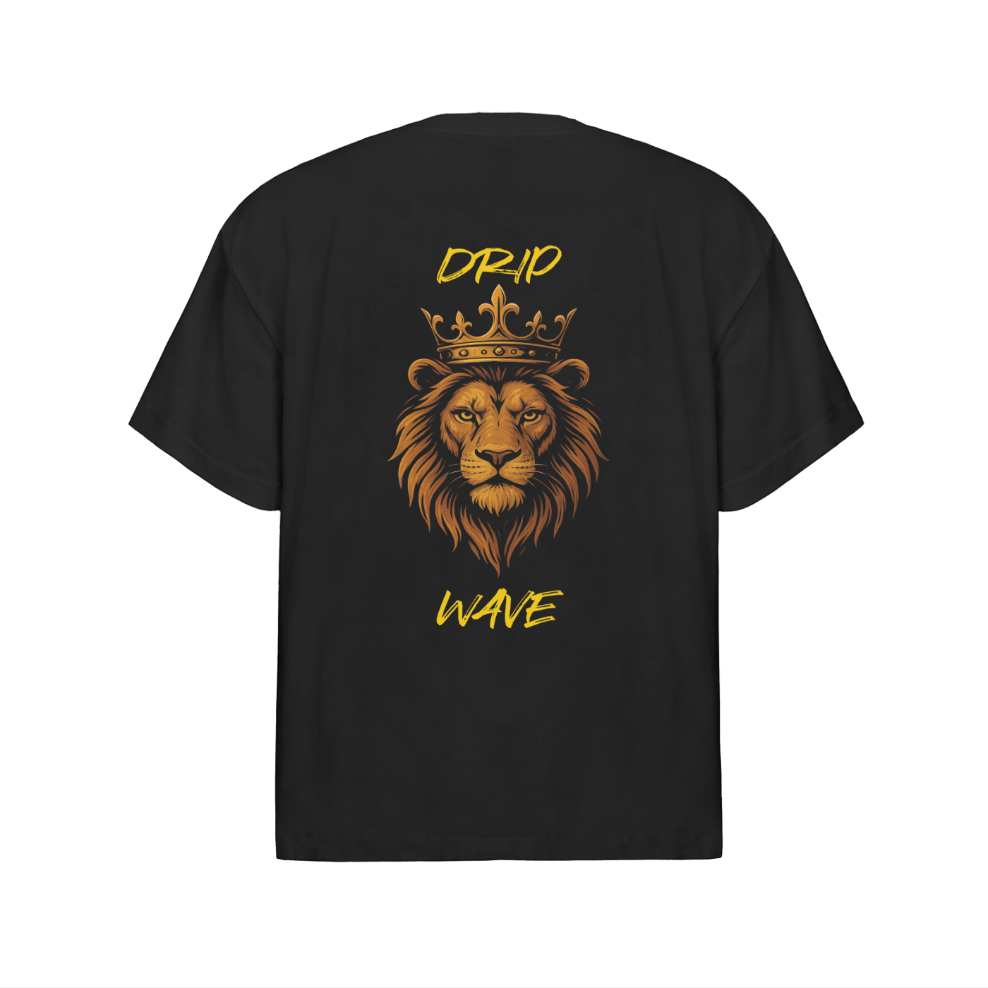 DRIPWAVE Streetwear Oversized LION CROWN T-Shirt