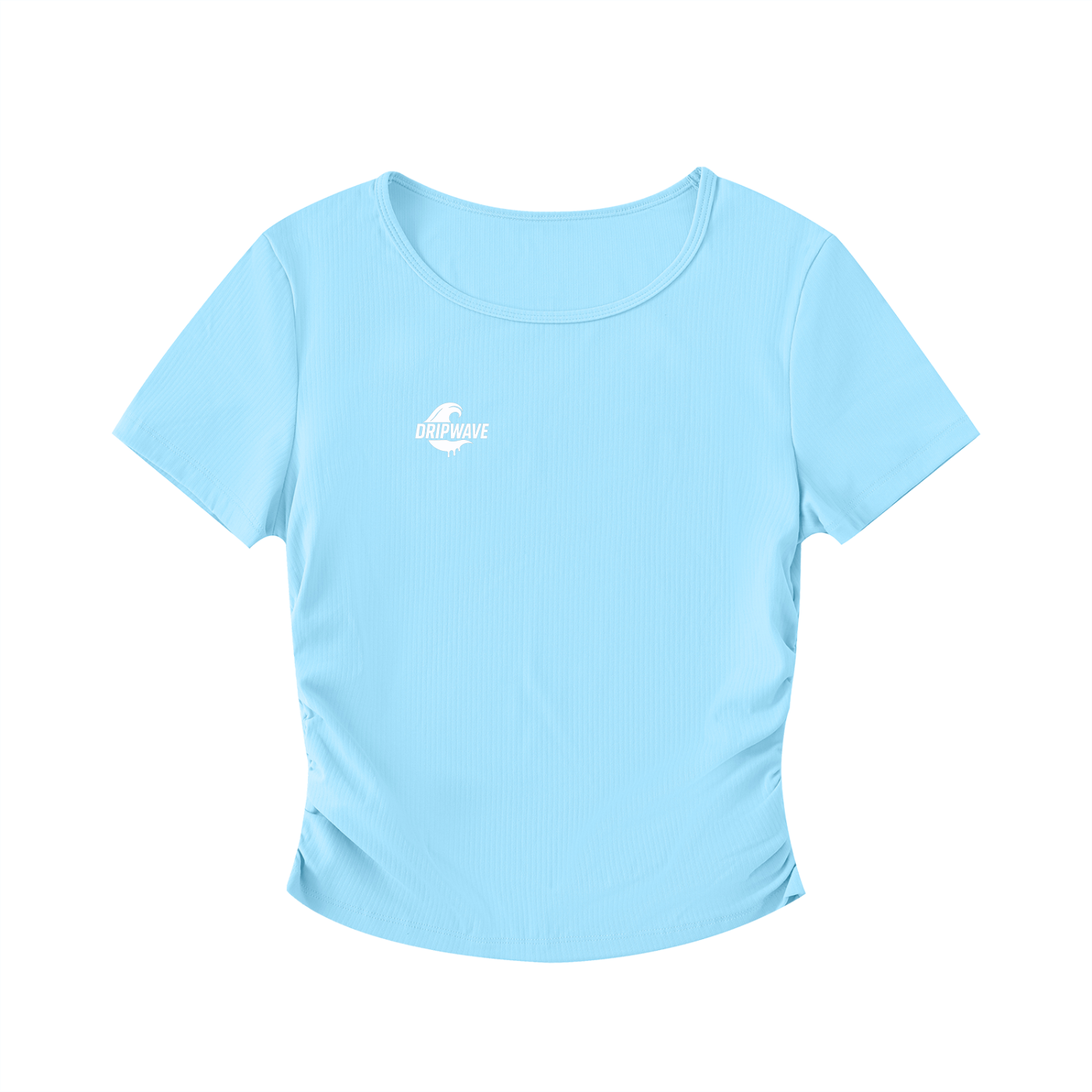 DRIPWAVE Ruched Bodycon Crop Top