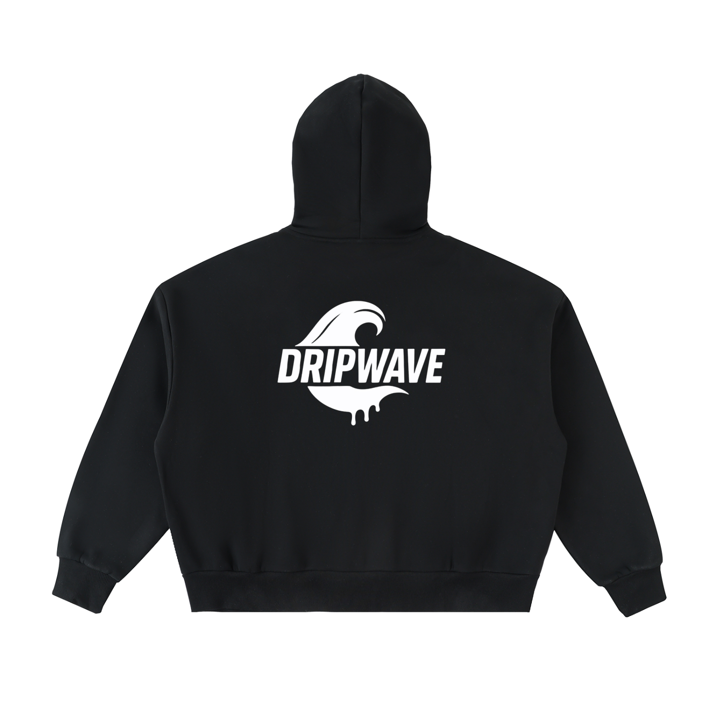 DRIPWAVE Full-Zip Boxy Hoodie fleeced